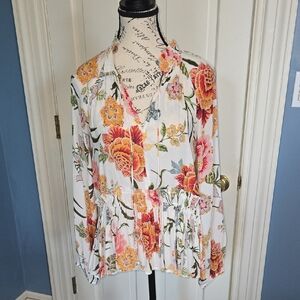 LOFT Multicolor Floral Blouse